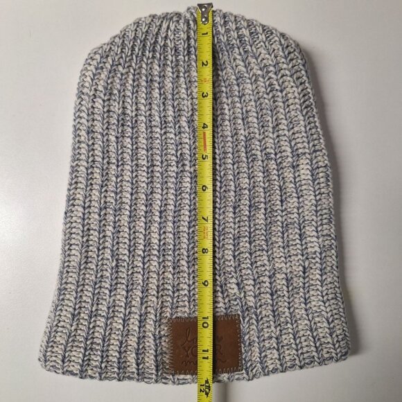 Love Your Melon Hat Winter Slouchy 12 Inches Tall Blue White Cotton Beanie - Picture 5 of 6